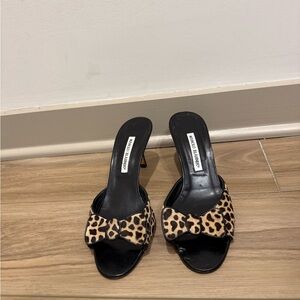 Manolo Blahnik loeopard Print Women's Heels